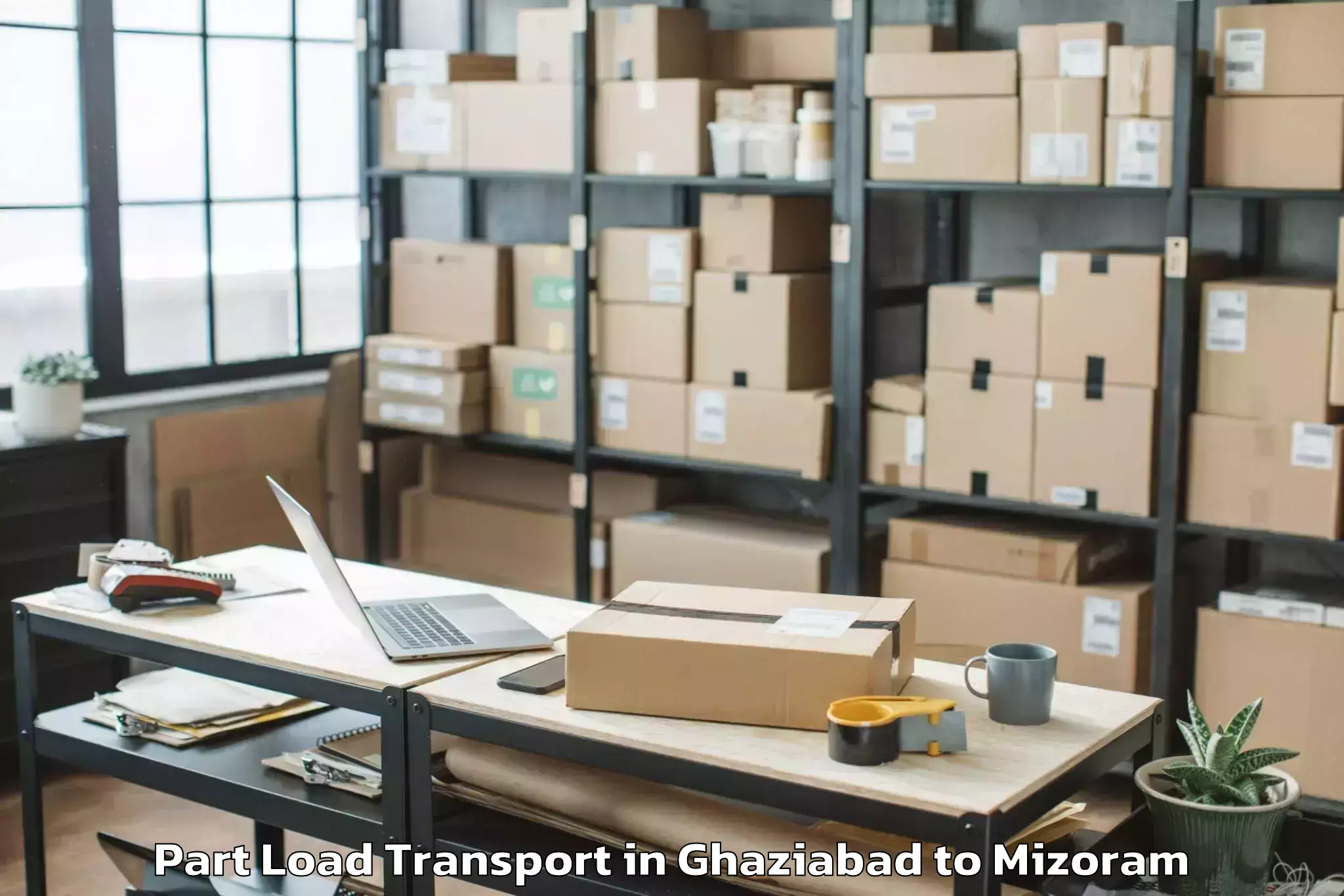 Get Ghaziabad to Sairang Part Load Transport